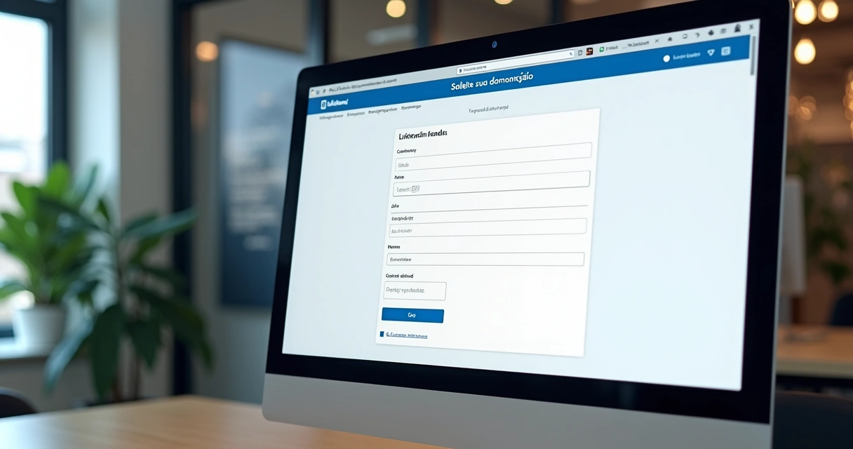 Formulário de lead do LinkedIn com dados profissionais preenchidos 