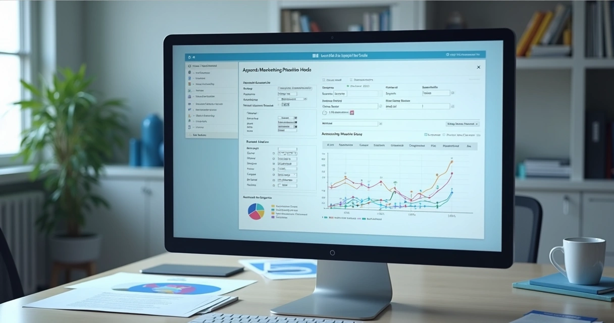 Formulário digital mostrando campos preenchidos e ferramenta de cálculo de nota de lead 