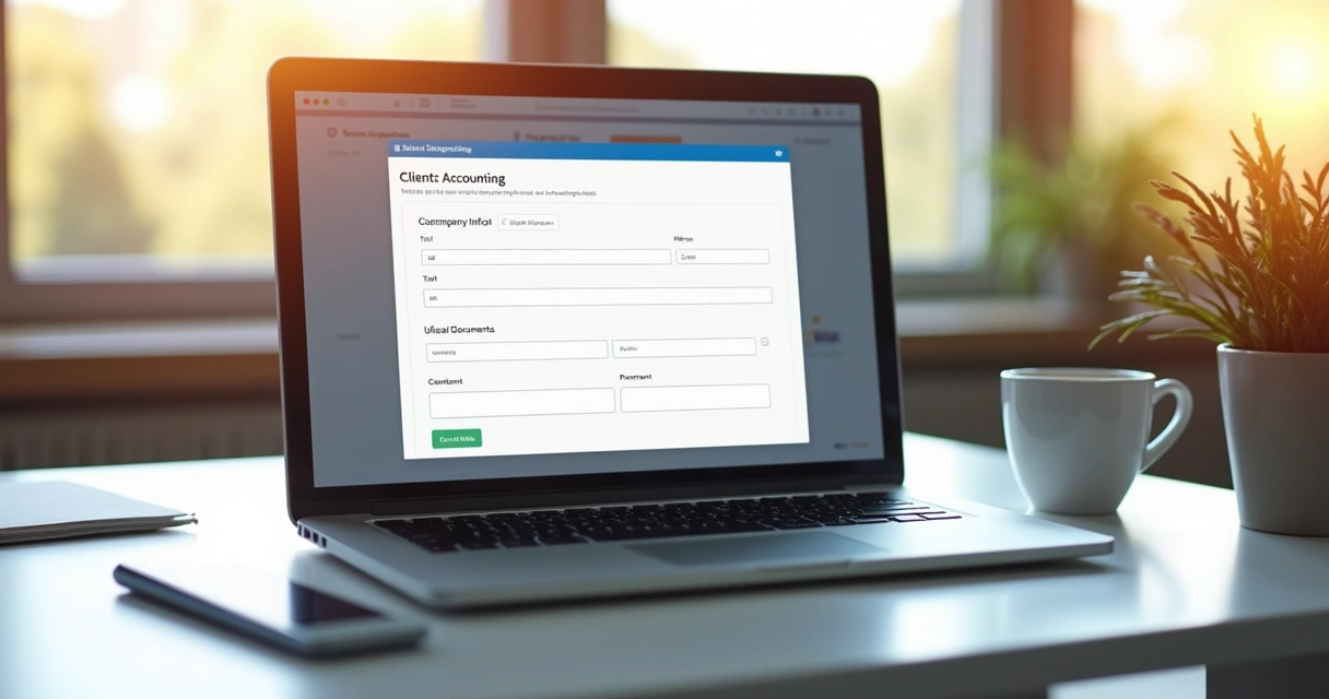 Tela digital de um formulário de onboarding de cliente contábil 