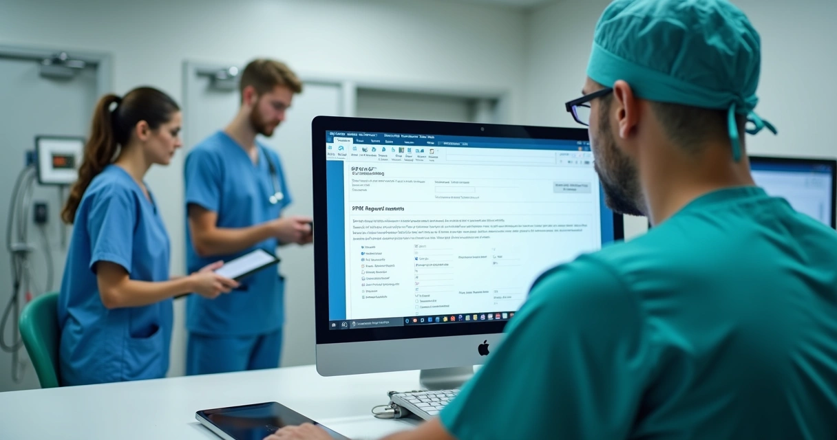 Tela de um formulário digital para OPME, com campos preenchidos e envio automático 