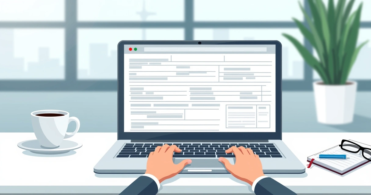 Formulário pericial digital sendo preenchido em notebook 