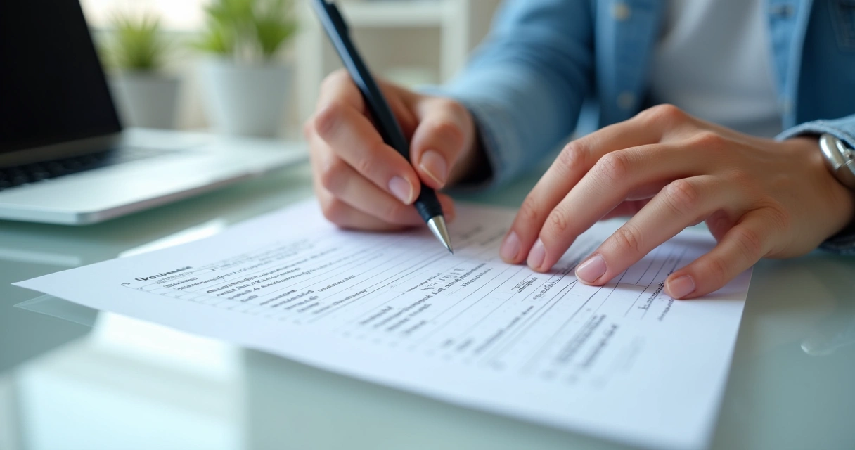 Pessoa preenchendo formulário de seguro de vida 