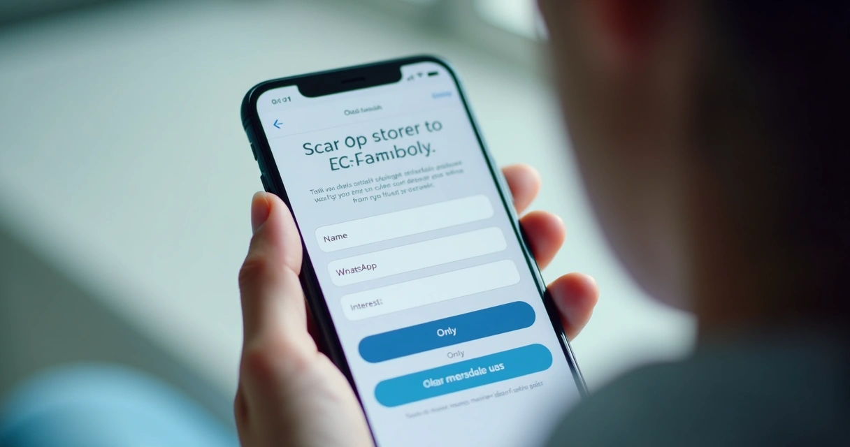 Formulário de cadastro simples exibido em celular