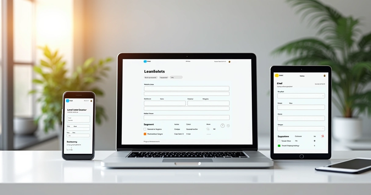 Formulários digitais de captação de leads em dispositivos diferentes