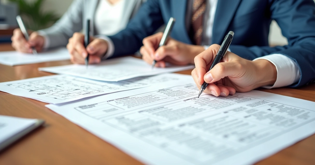 Formulários e cédulas eleitorais sobre uma mesa de escritório 