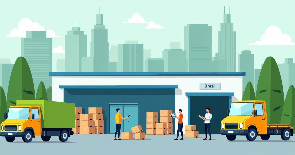 Ilustração de fornecedores nacionais de dropshipping com estoque organizado 