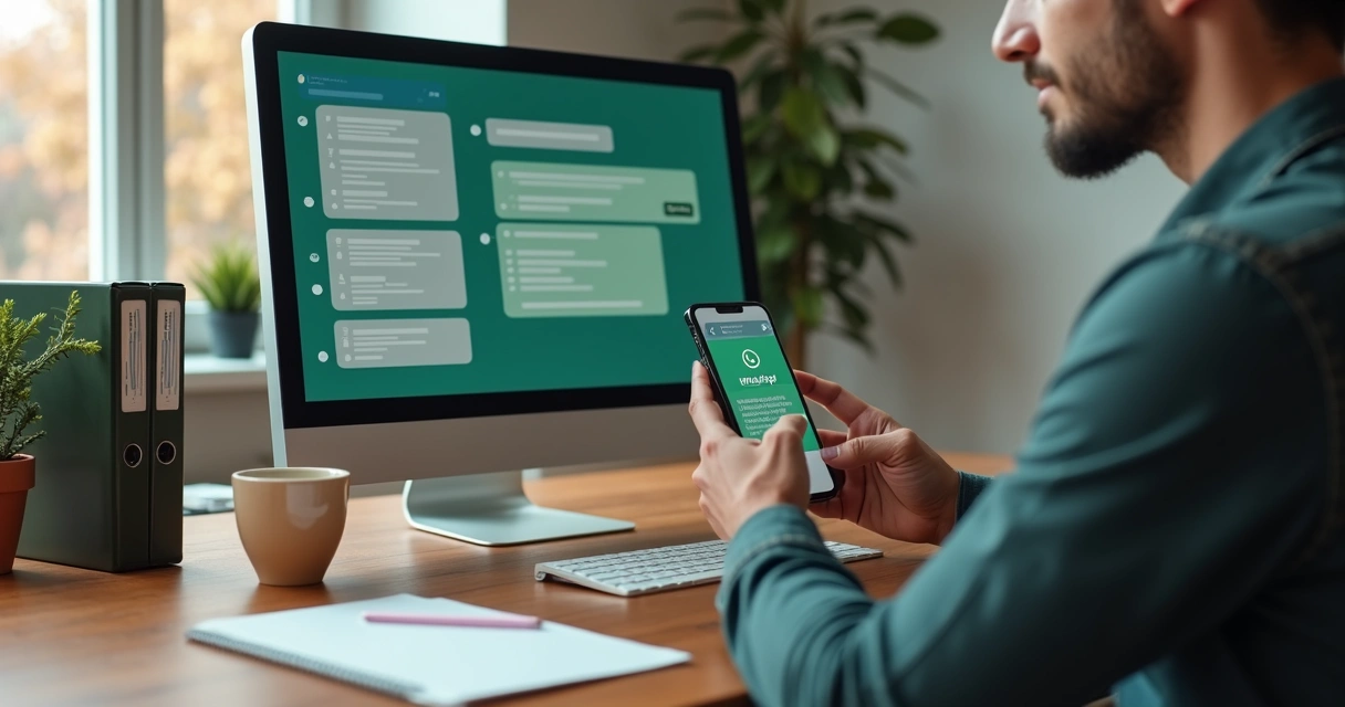 Representação de um fornecedor recebendo onboarding via WhatsApp 