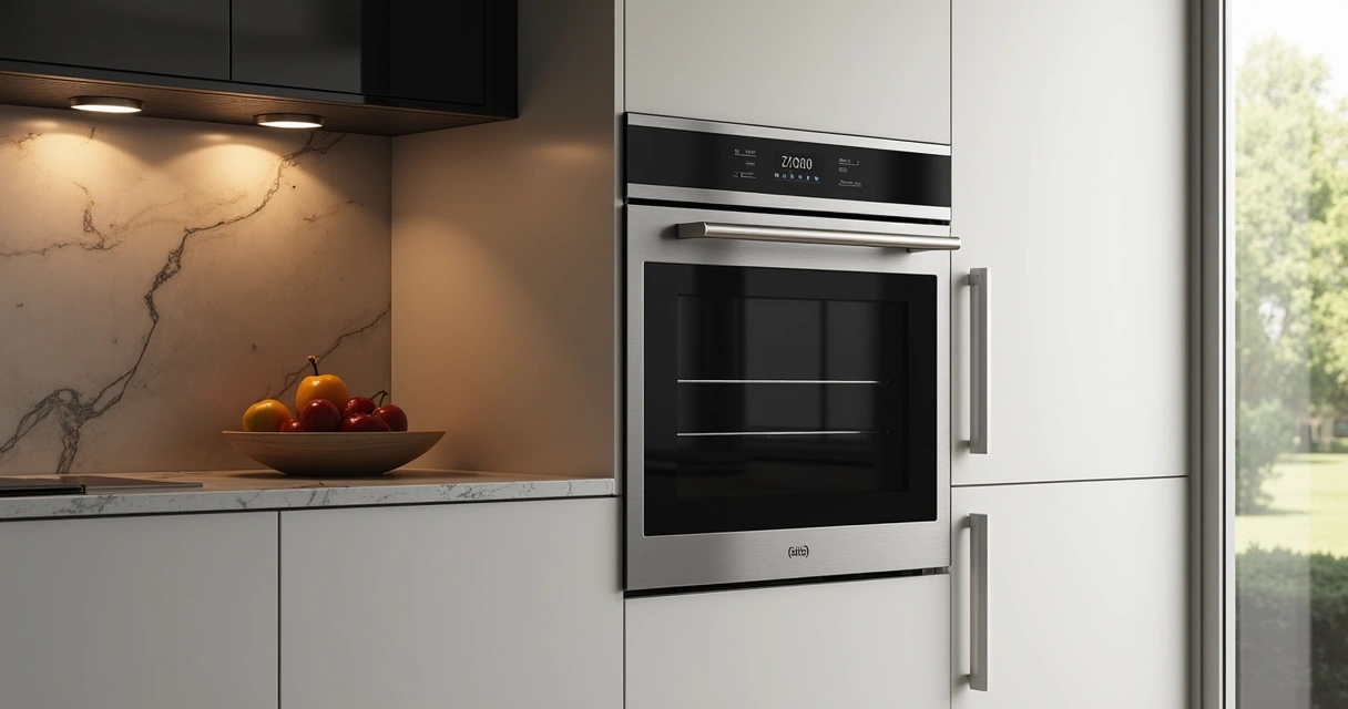 Forno elétrico embutido em armário de cozinha planejada 