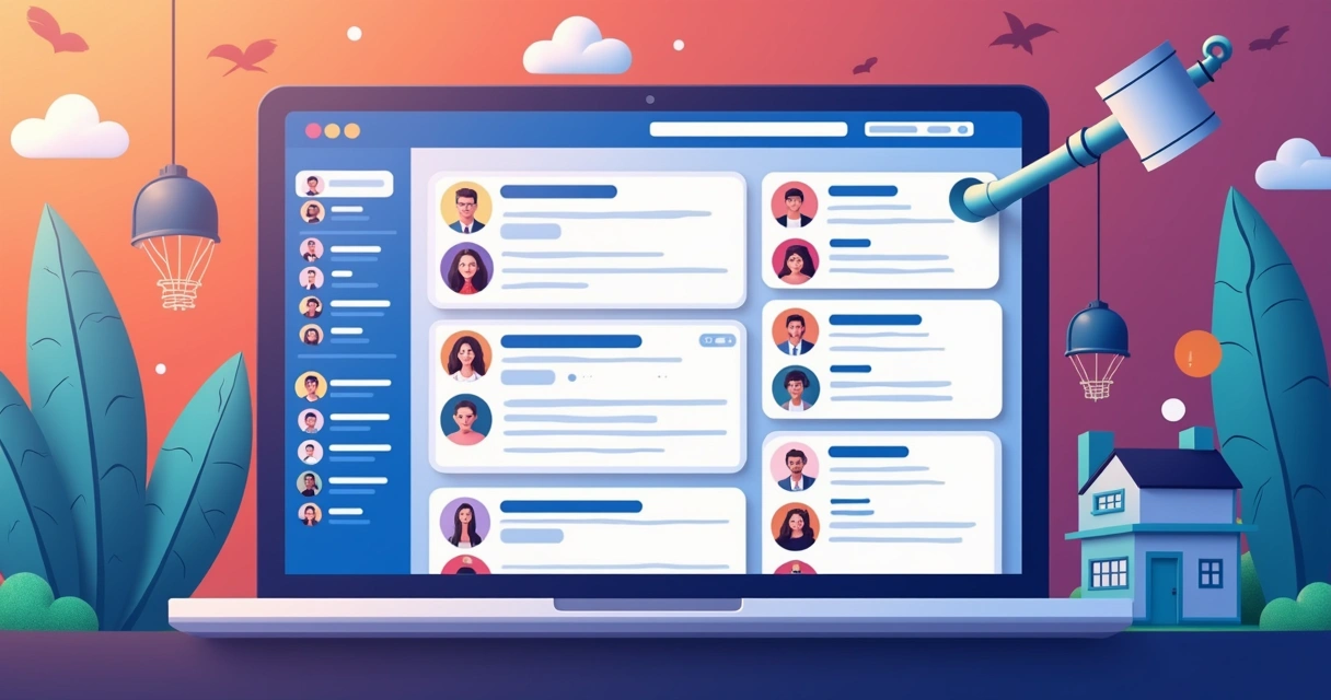 Usuários compartilhando experiências em fórum aberto de leilão 