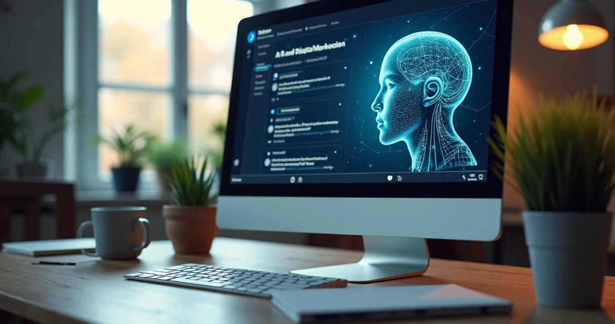 Discussões sobre IA em fóruns na tela de um computador 