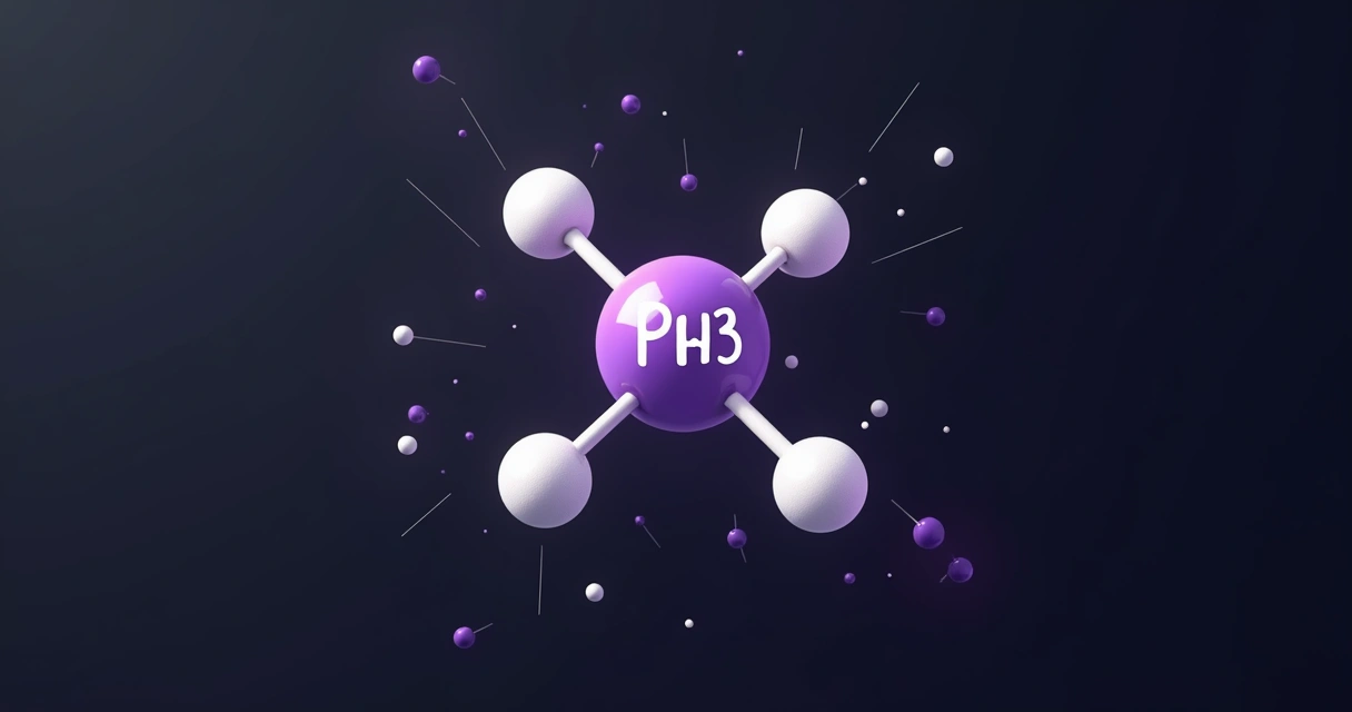 Fosfina formada por átomos de fósforo e hidrogênio 