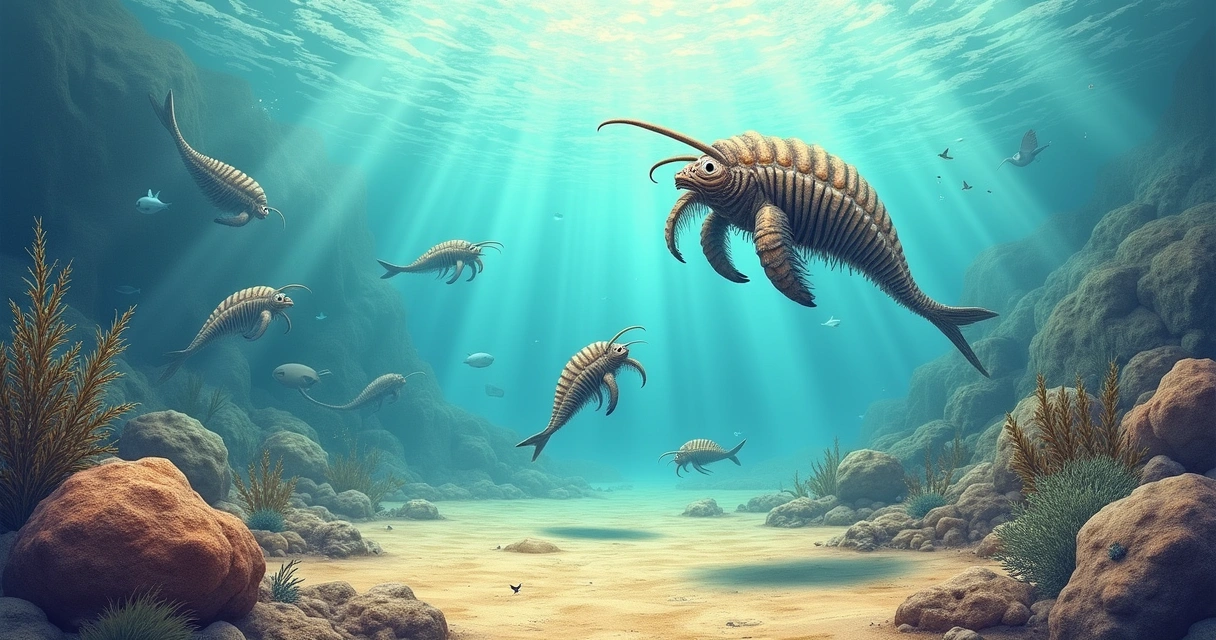 Fósseis de criaturas cambrianas diferentes 