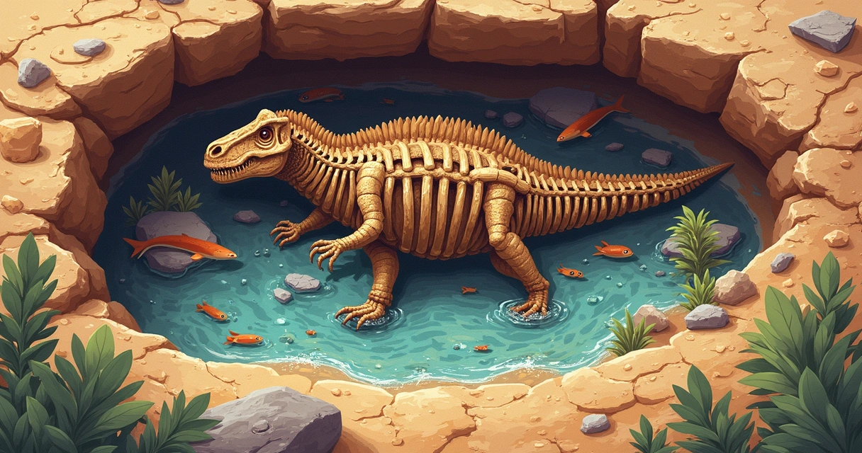 Fóssil de dinossauro gigante preservado no sedimento 