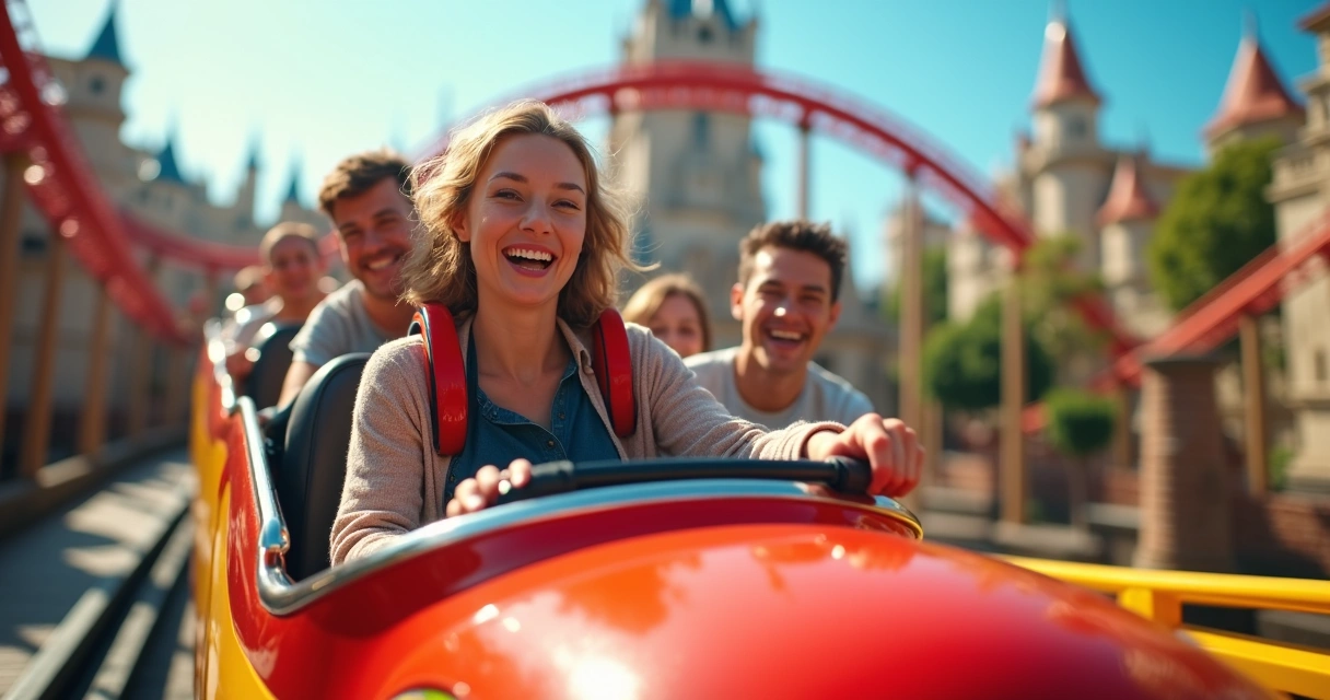 Foto de visitante na montanha-russa Disney com efeito Magic Shot 