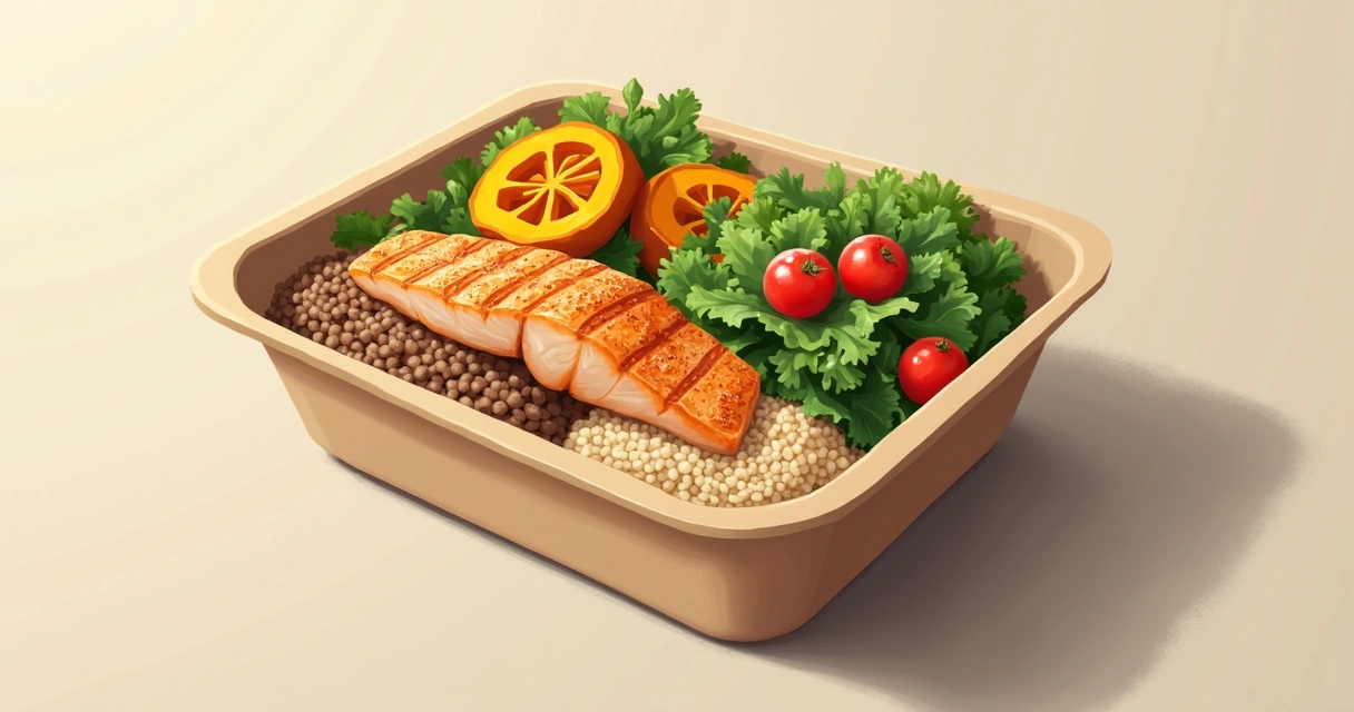 Prato saudável para delivery em embalagem biodegradável 