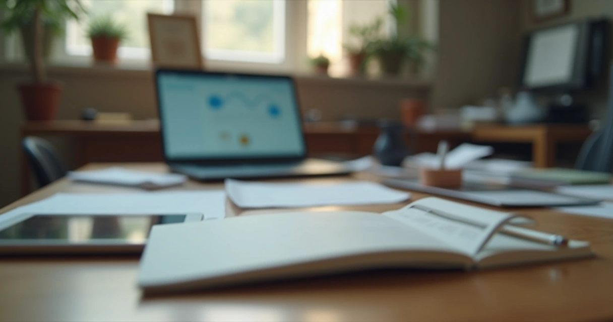 Foto de produto desfocada sobre uma mesa de madeira 