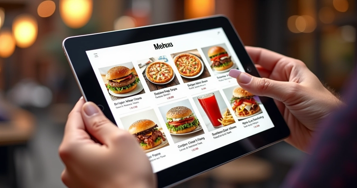 Cardápio digital exibindo fotos de alta qualidade de pratos variados