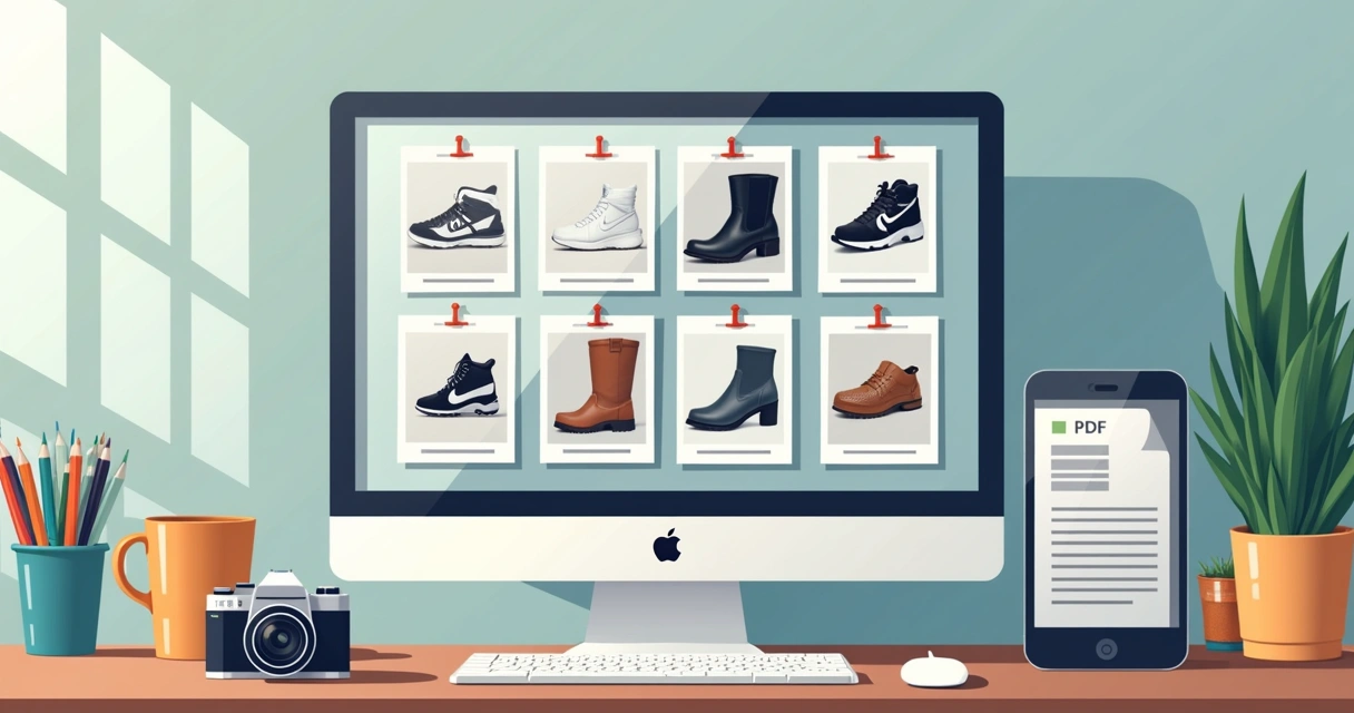 Vários produtos fotografados em sequência para catálogo digital 