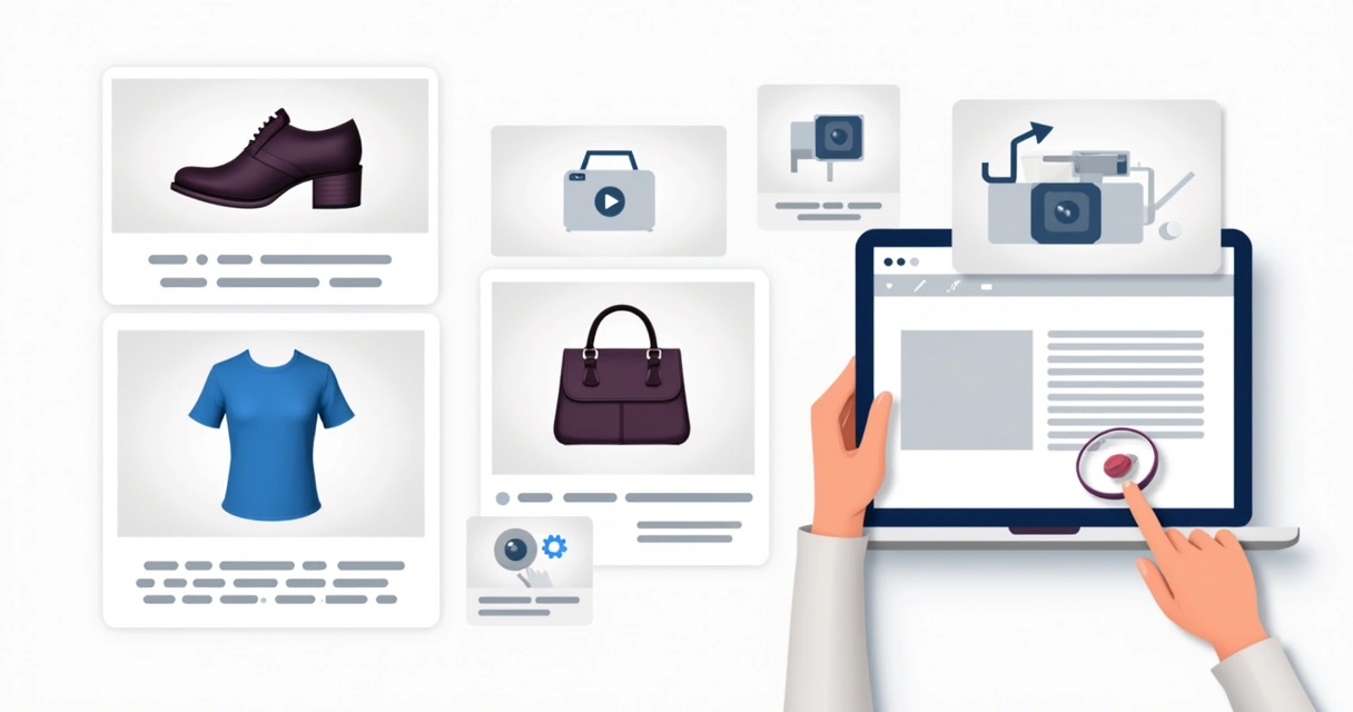 Fotos de produtos em catálogo digital com descrições objetivas 