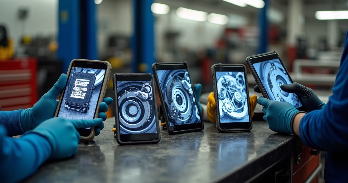 Fotos de peças automotivas trocadas em manutenção