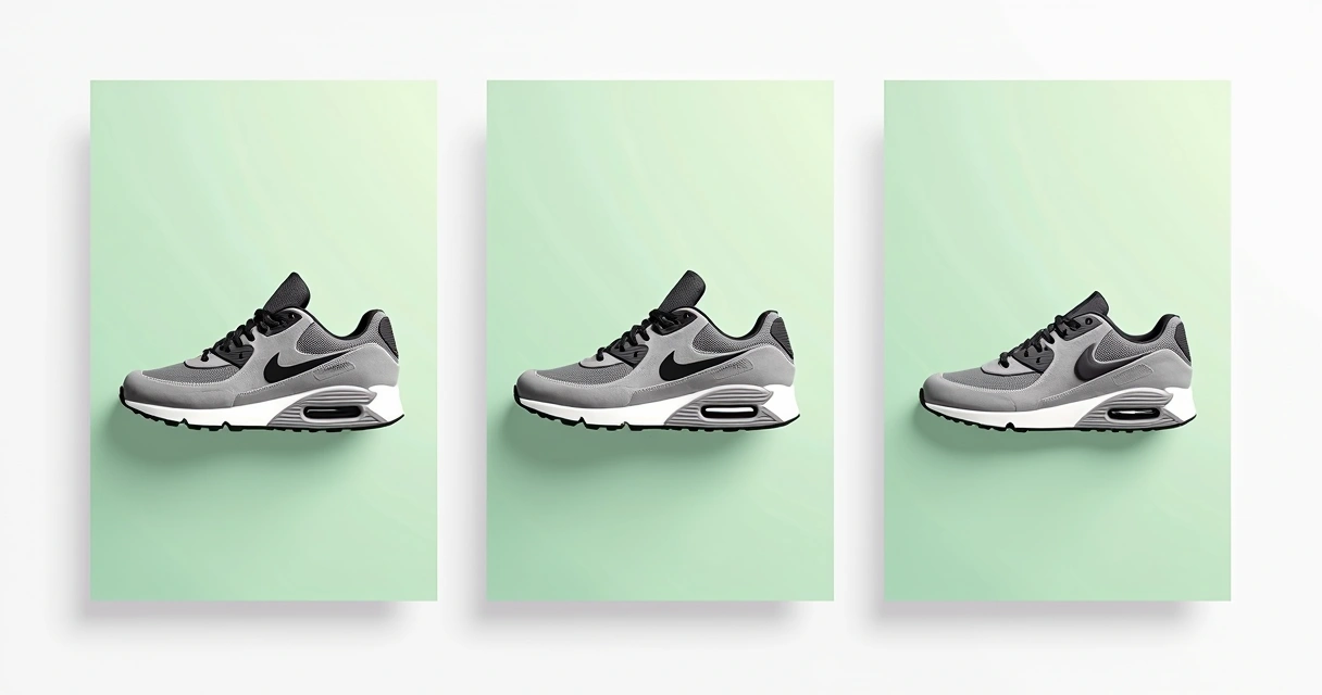 Sequência de fotos de produto com fundo claro 