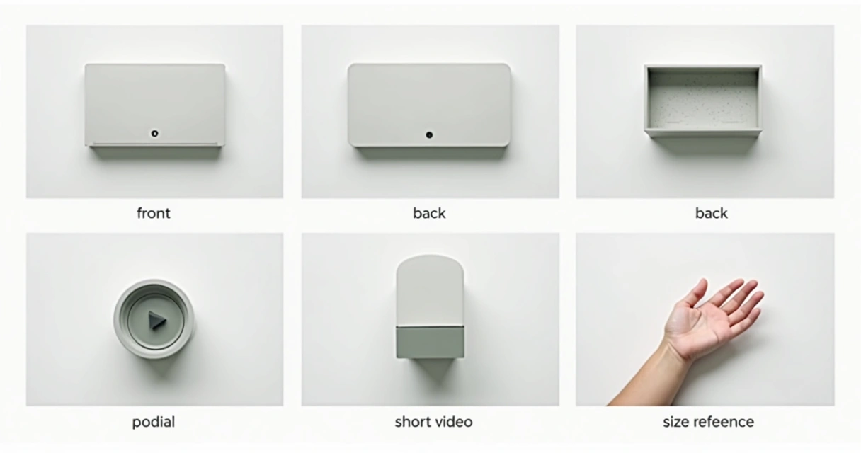 Sequência de fotos do mesmo produto em ângulos diferentes 