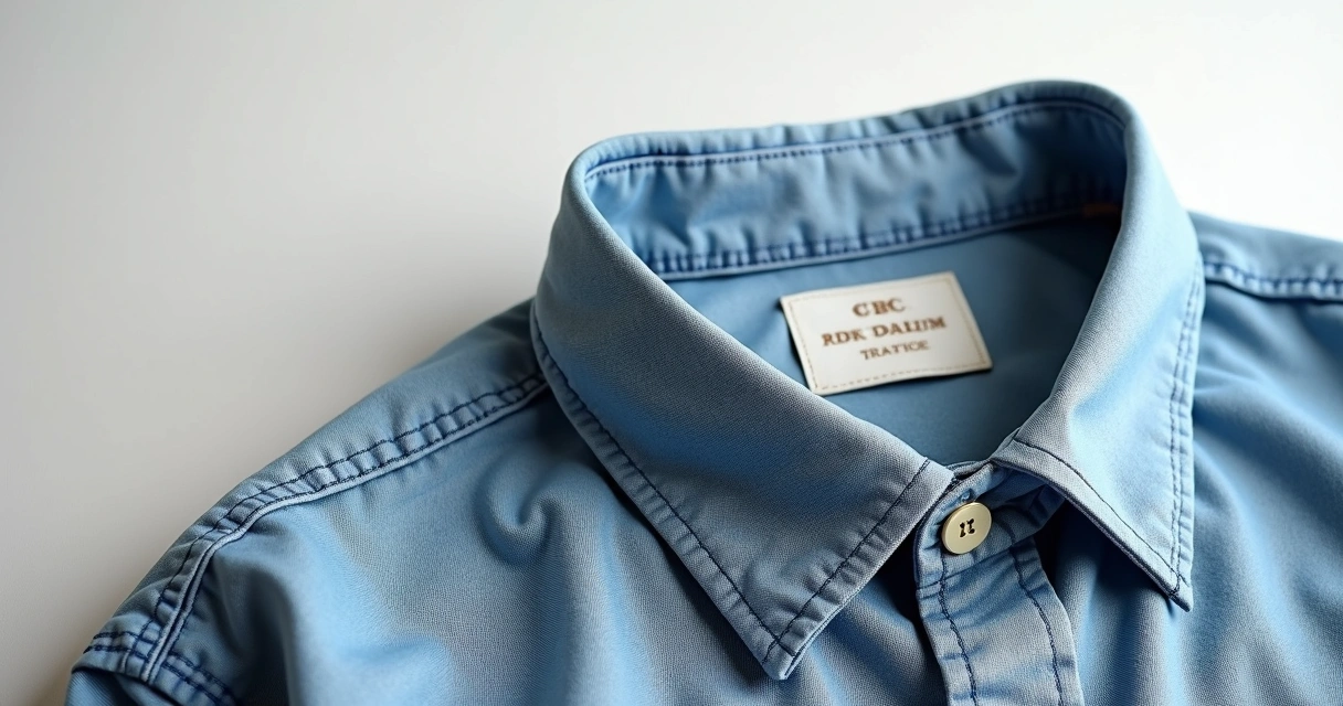Peça de roupa fotografada em fundo neutro com zoom nos detalhes 