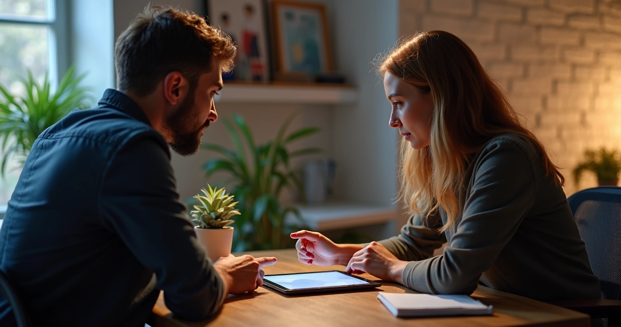 Founder discussing SaaS MVP feedback with user 