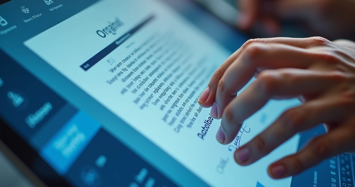 Fragmento de tela mostrando um contrato digital em plataforma com destaque para área da assinatura 