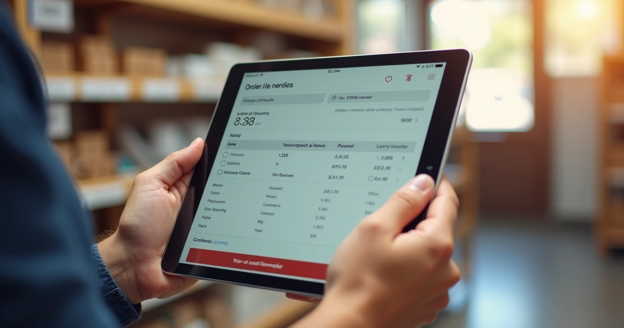 Franqueado utilizando tablet para realizar pedido coletivo online