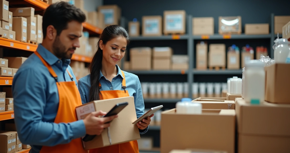 Franqueados conferindo produtos recebidos nas lojas