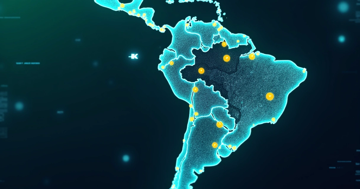 Mapa do Brasil com pontos de expansão de franquias em destaque 