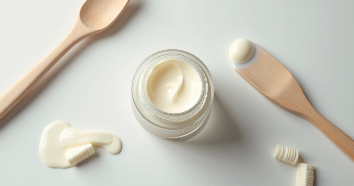 Frasco de creme de manipulação sobre bancada de laboratório 