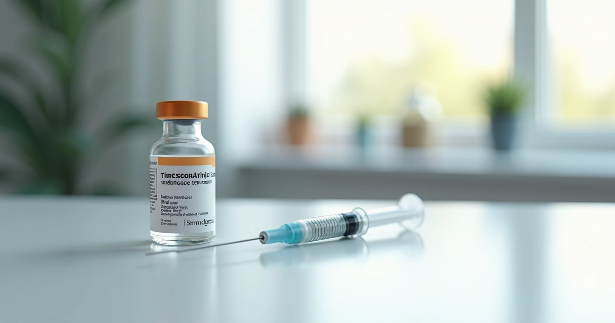 Frasco de medicamento de testosterona em mesa branca 