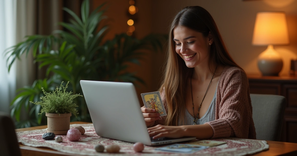Tarot reader offering a free mini reading online 