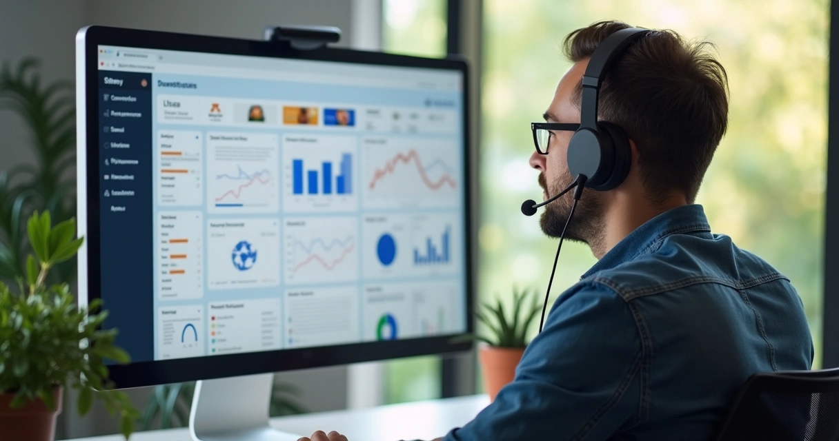 Freelancer concentrado olhando para tela de computador