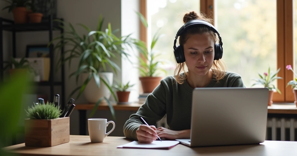 Freelancer trabalhando em casa com laptop 