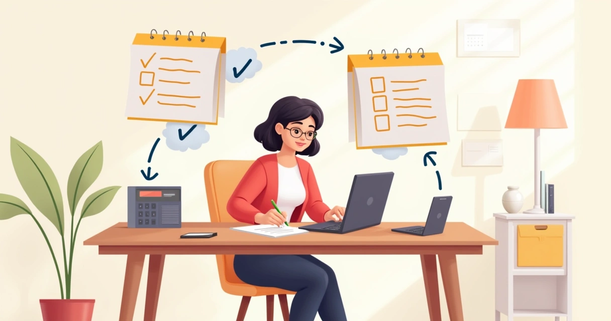 Freelancer organizando cronograma de backup