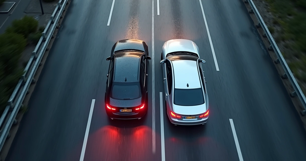 Simulação de um carro freando com e sem o ABS em pista molhada 