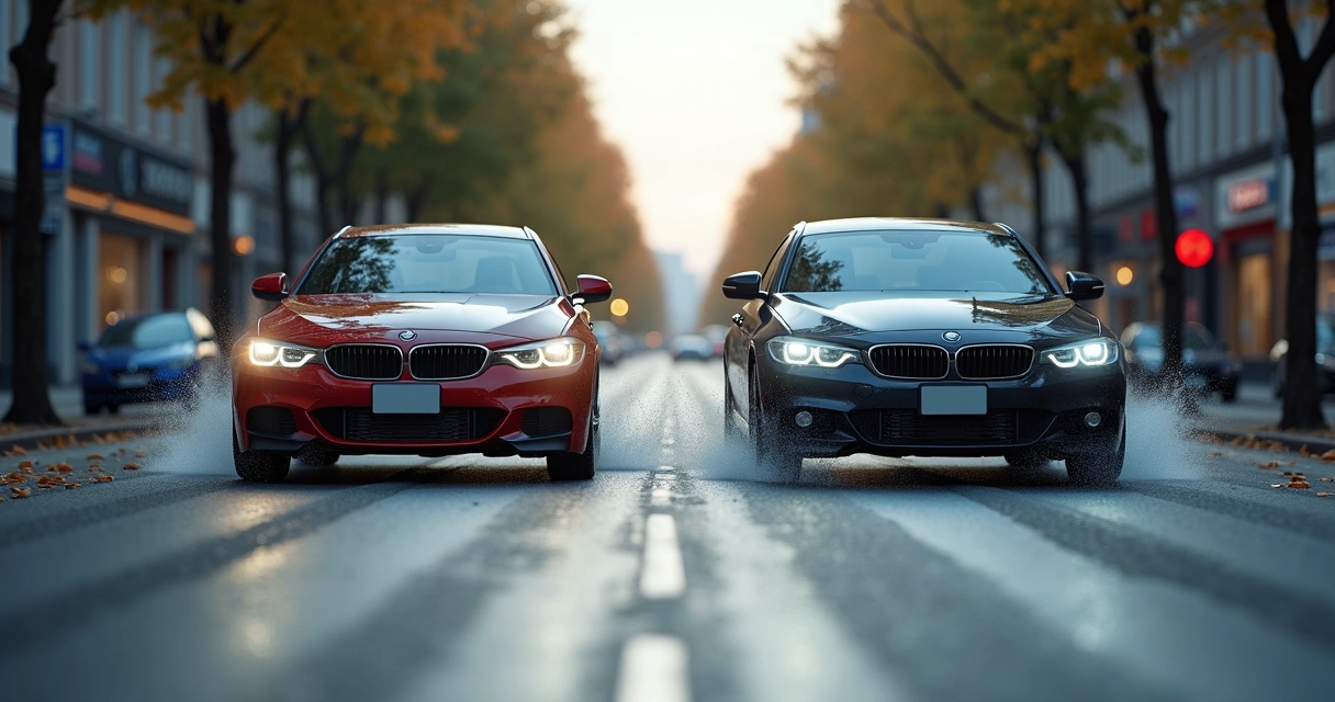 Comparação visual entre freio convencional e freio ABS na frenagem 