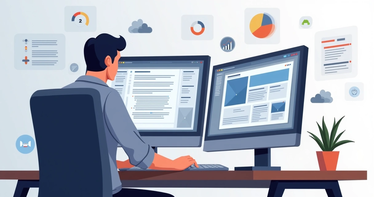 Desenvolvedor ajustando código em site de vendas 