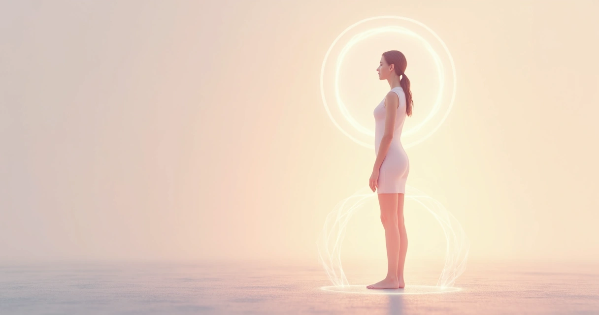 Dibujo de una persona con una línea suave alrededor, mostrando su espacio personal 