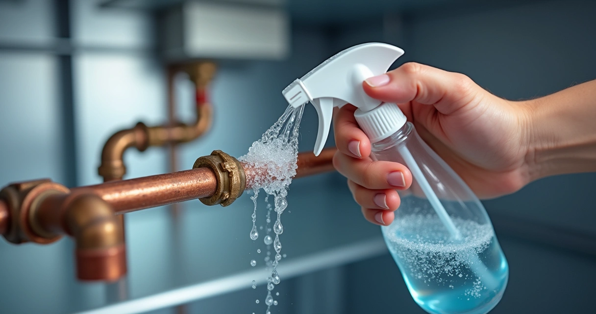 Detecção de fuga de gás com espuma em tubo de refrigerador 