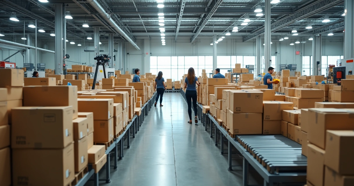 Centro de distribuição moderno em São Paulo com logística automatizada 