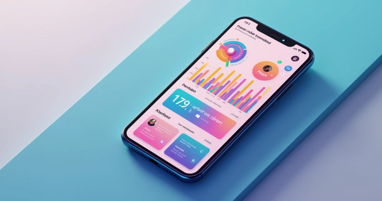 Tela de funcionalidades variadas de app financeiro moderno em smartphone