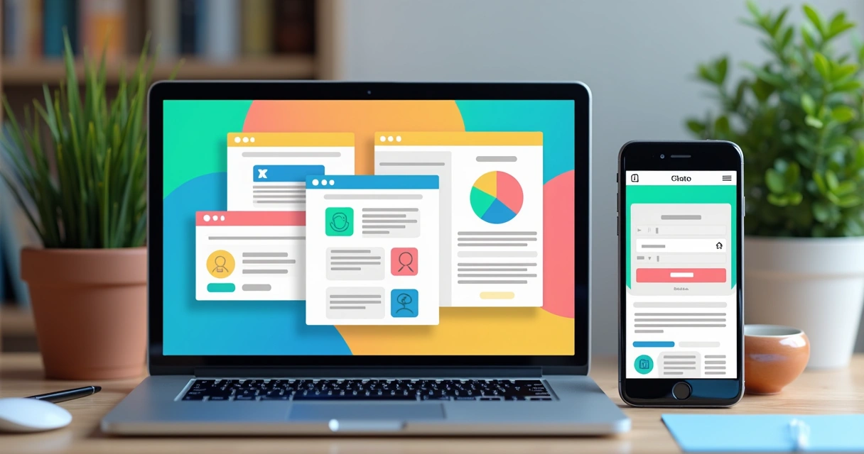 Página de site com diversas funcionalidades modernas 