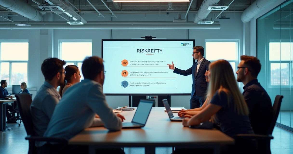 Treinamento de segurança do trabalho em empresa moderna 