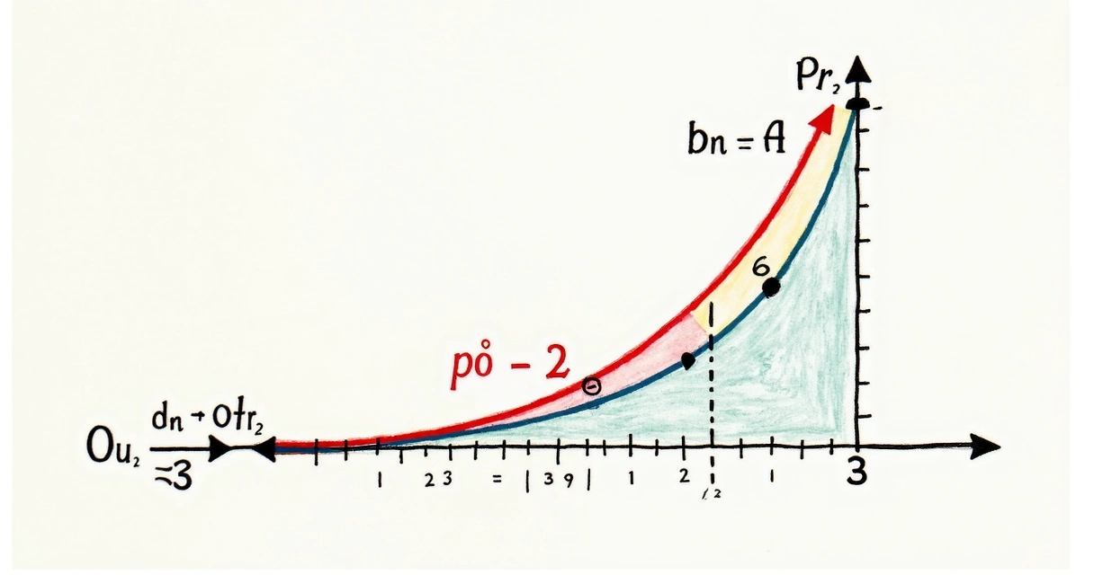 Gráfico de função matemática desenhado em cartão de estudos visual 