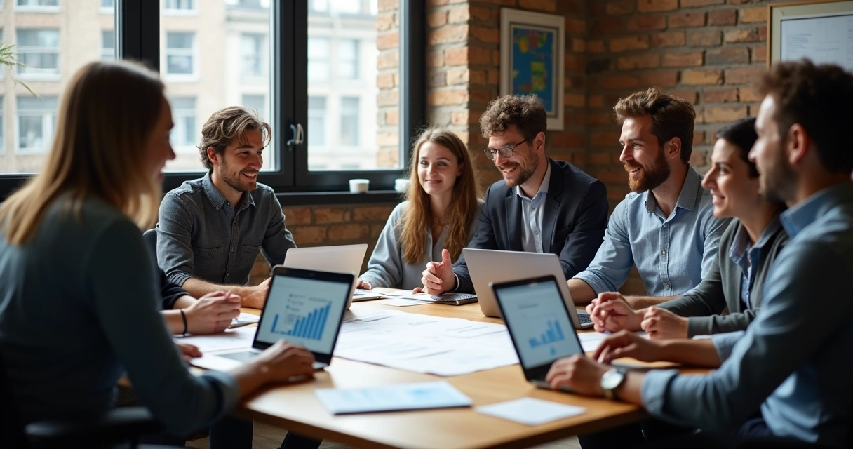 Empreendedores discutindo estratégia de crescimento 