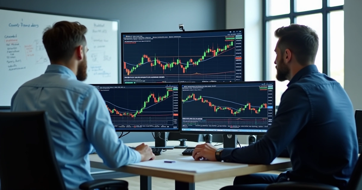 Trader practicing exit targets in a simulated trading account